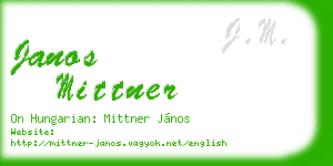 janos mittner business card